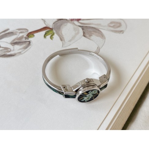 Silver Metal Women's Floral Watch